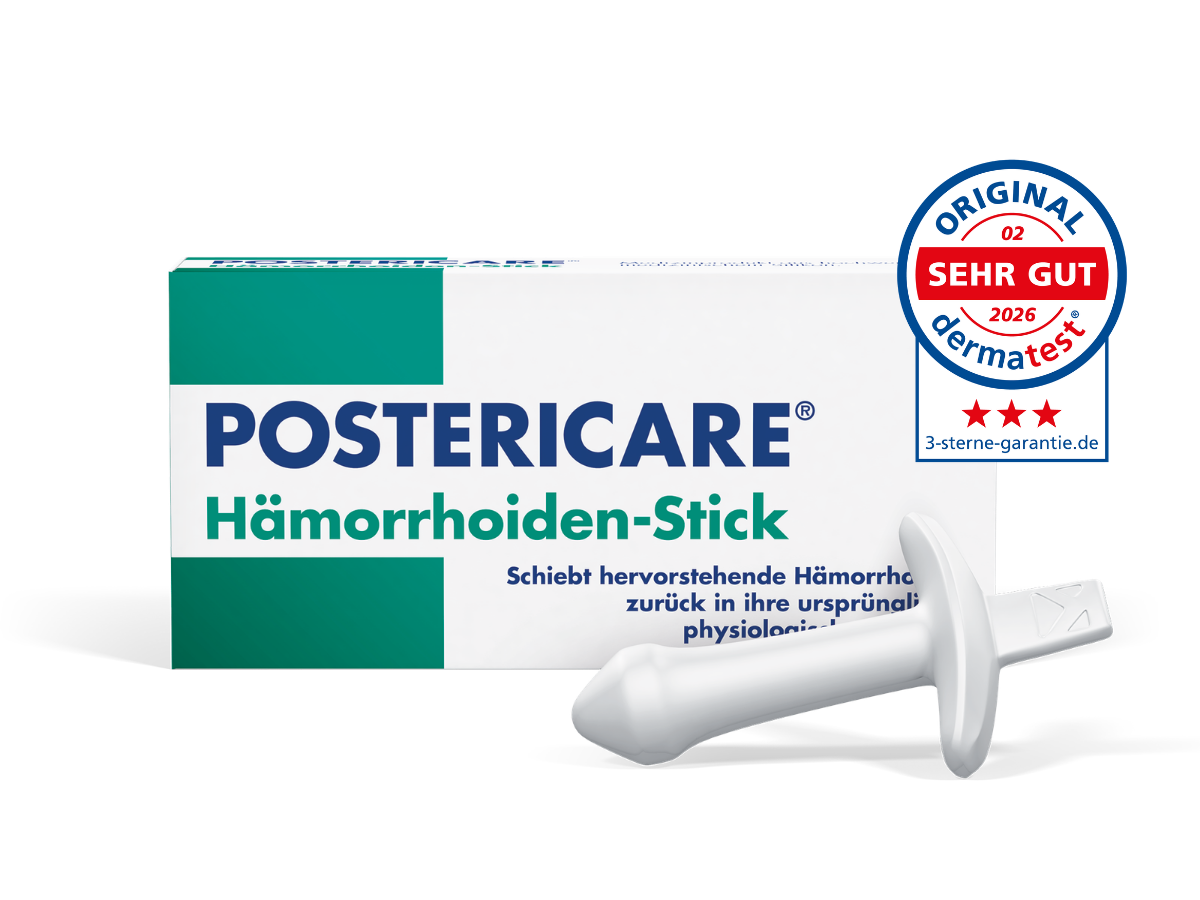 POSTERICARE Hämorrhoiden-Stick dermatest-Siegel: sehr gut POSTERICARE Hämorrhoiden-Stick dermatest-Siegel: sehr gut